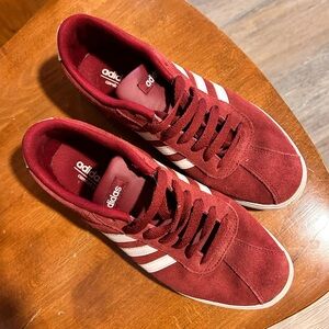 Adidas Burgundy Sneakers with White Accents
